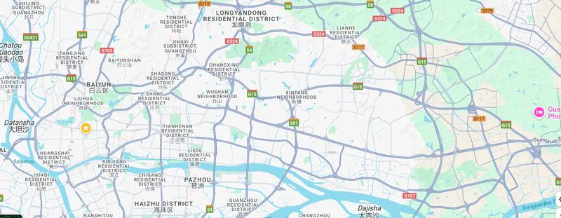 Map showing the Clason Sourcing office location in Guangzhou